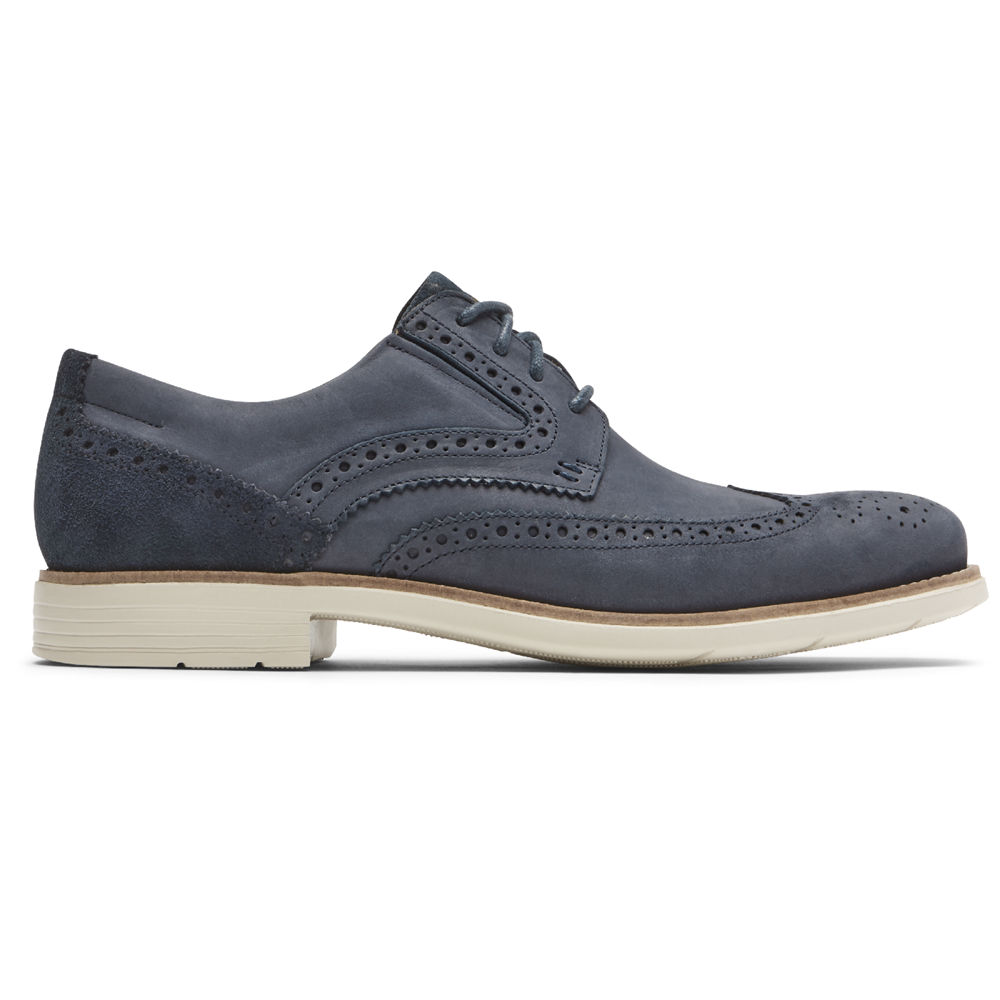 Rockport Mens Lace Up Blue - Total Motion Hendrik Wingtip - UK 817-FZAULH